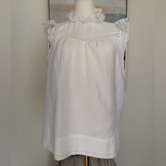 J. Crew Re-Imagined White Cotton/Silk Blouse - Picture 5 of 16